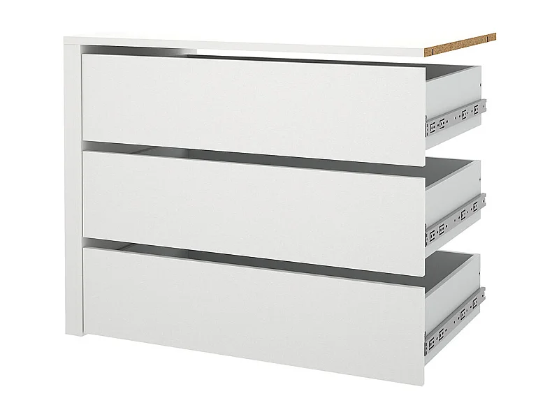 Armadio Catania con 3 cassetti, da 87 cm a 180 cm, bianco