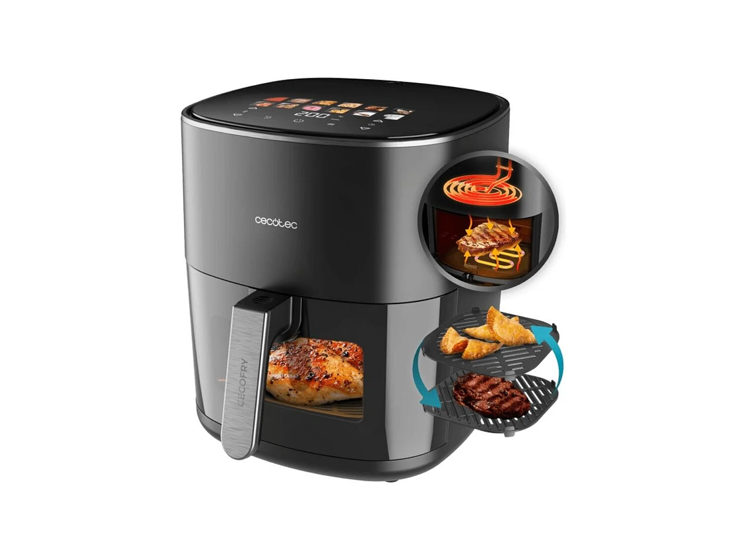 Cecotec Friggitrice ad aria Cecofry&Grill Duoheat 6500