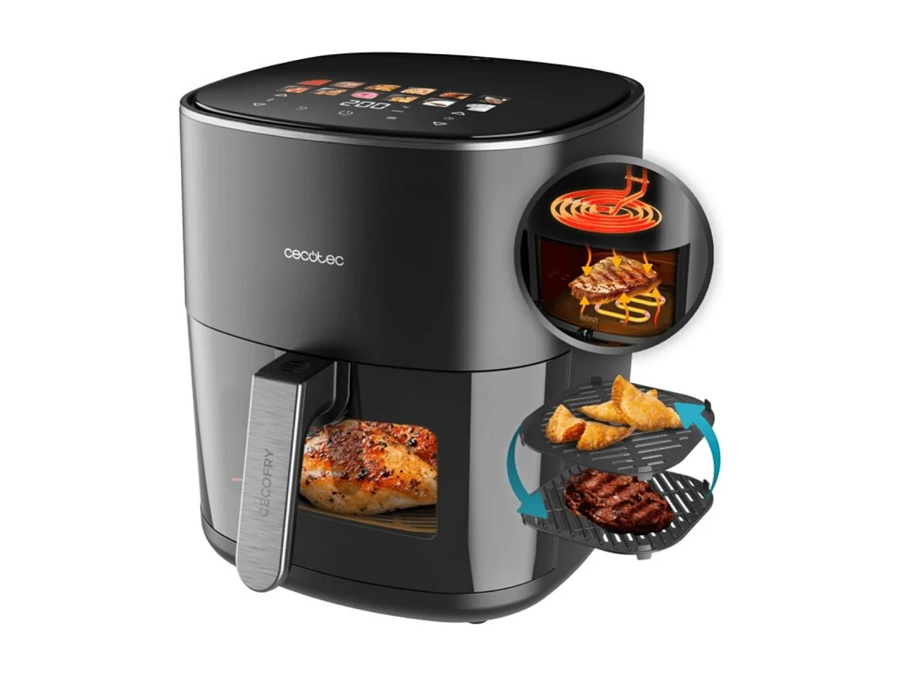 Cecotec Friggitrice ad aria Cecofry&Grill Duoheat 6500