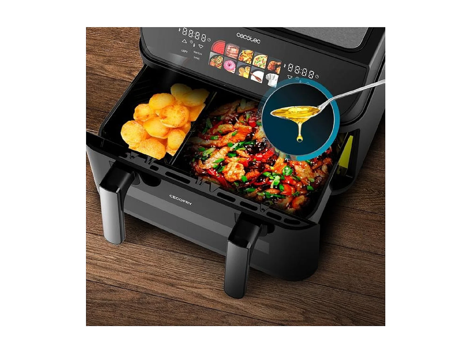 Cecotec Freidora sin aceite Cecofry&Grill Duoheat 10000