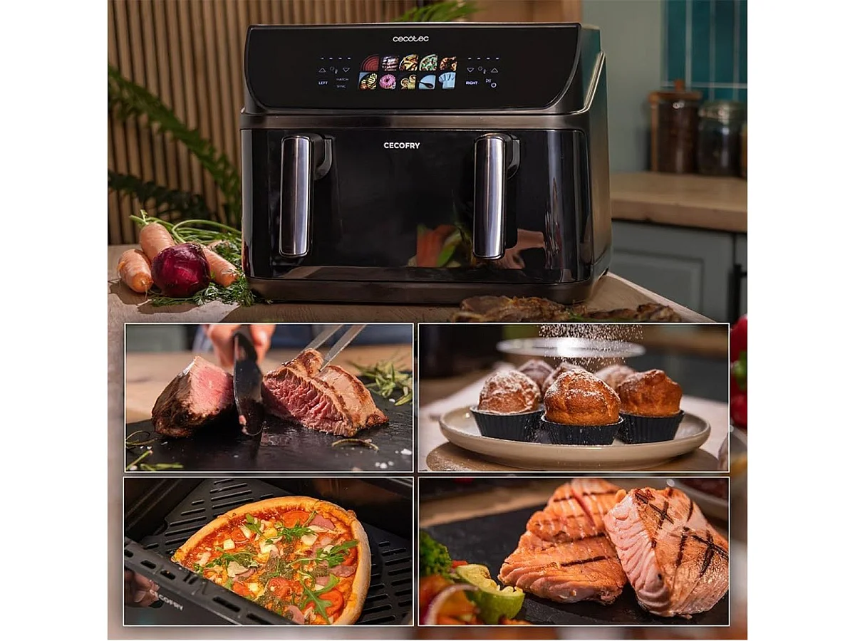 Cecotec Freidora sin aceite Cecofry&Grill Duoheat 10000