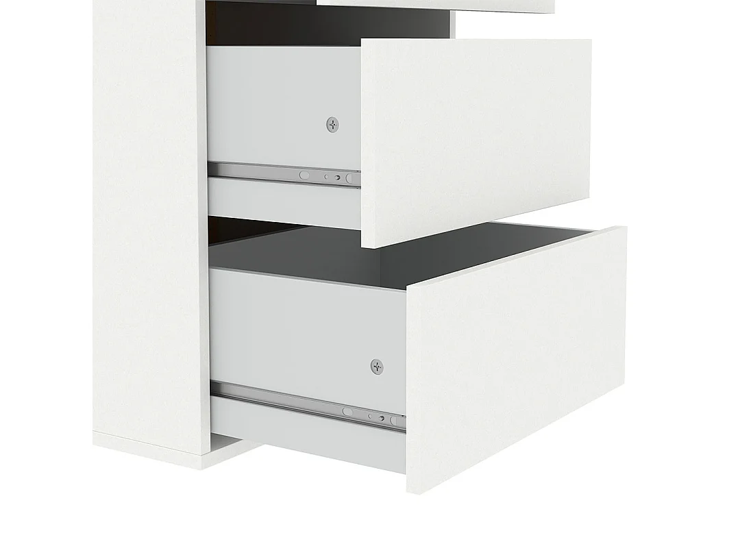 Catania cassetto estraibile 3 cassetti 51cm a 140cm armadio bianco
