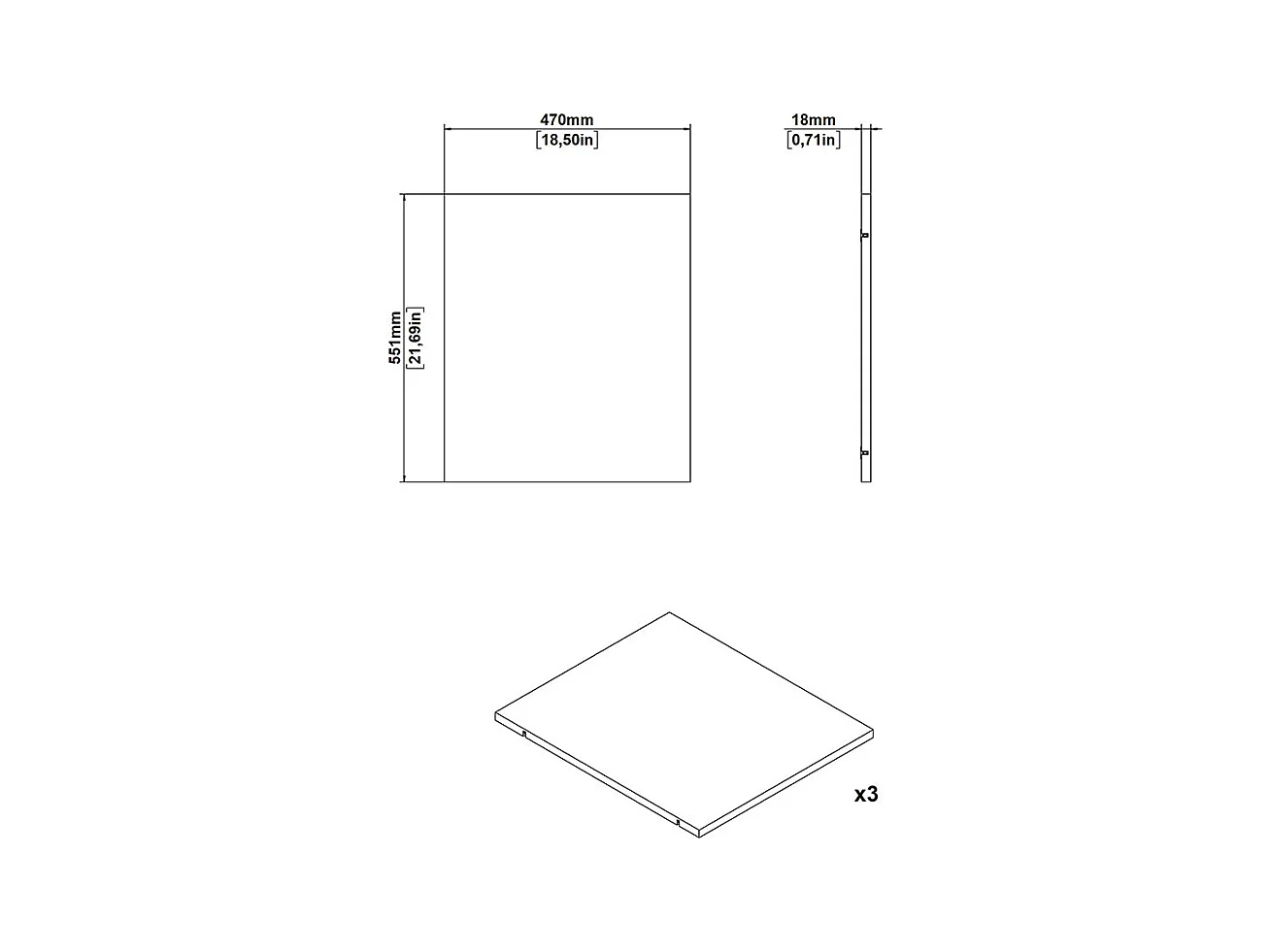 Armadio Catania 3 ripiani da 47cm a 240cm bianco