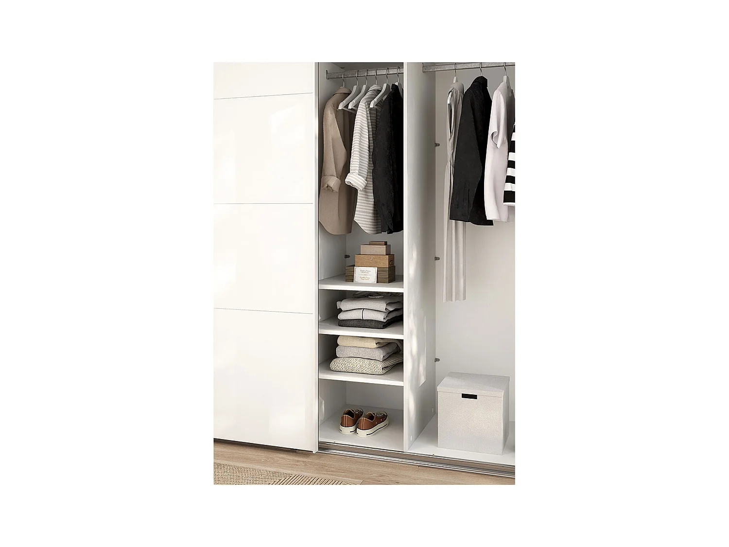 Armadio Catania 3 ripiani da 47cm a 240cm bianco