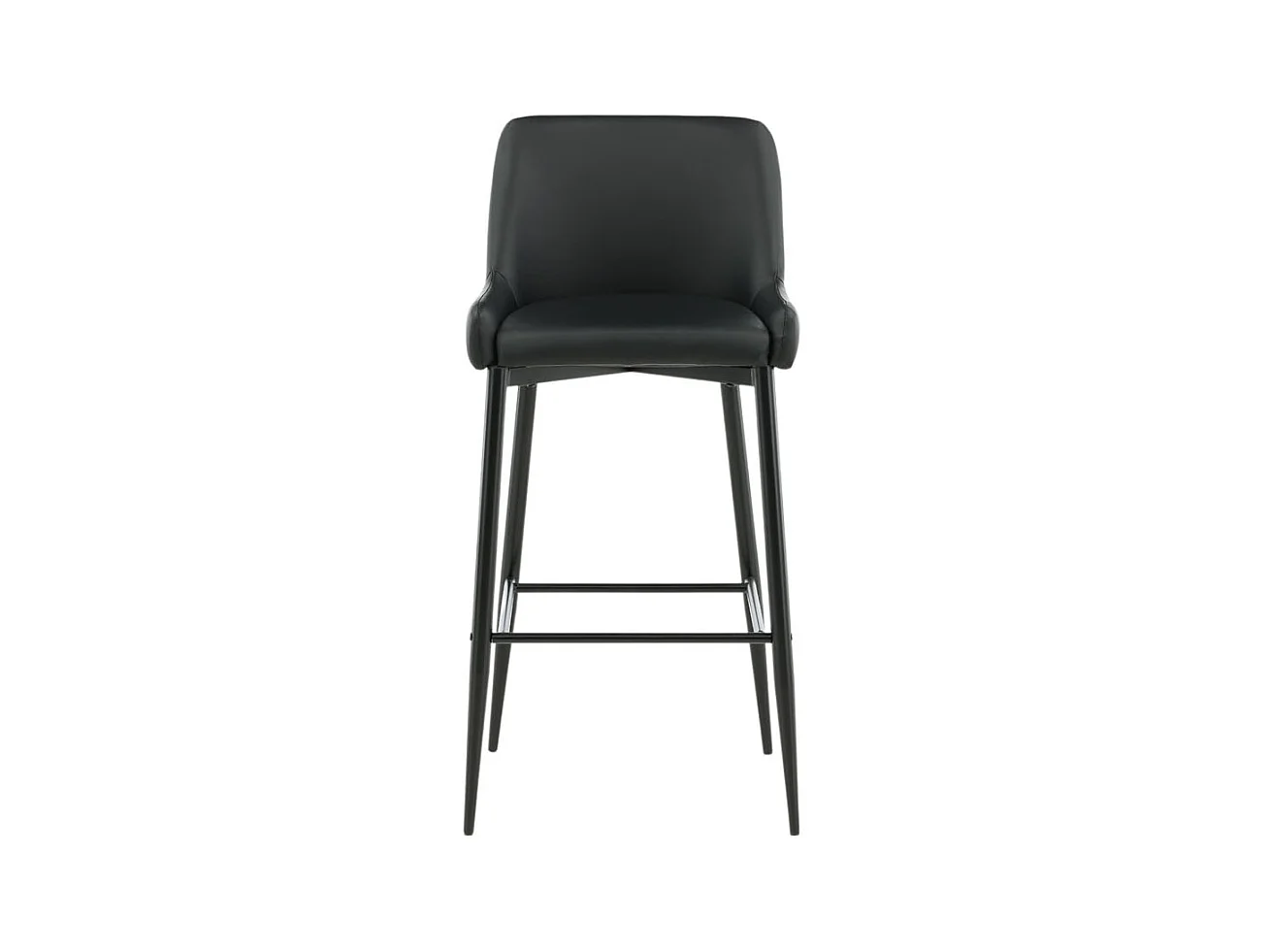 Plaza Tabouret de bar PU simili cuir, noir.