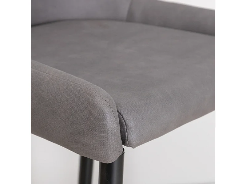 Plaza Tabouret de bar PU simili cuir, noir.