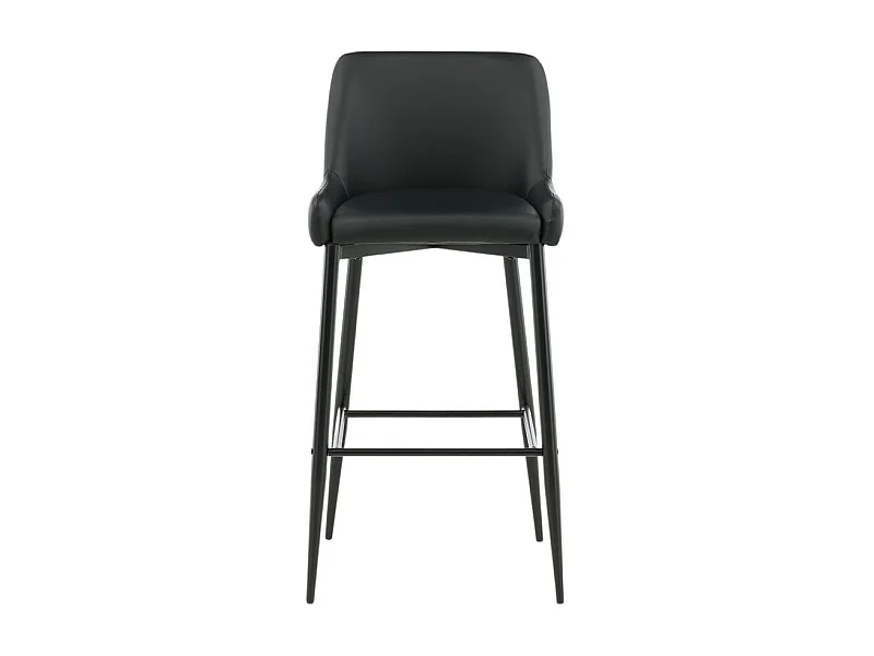 Plaza Tabouret de bar PU simili cuir, noir.