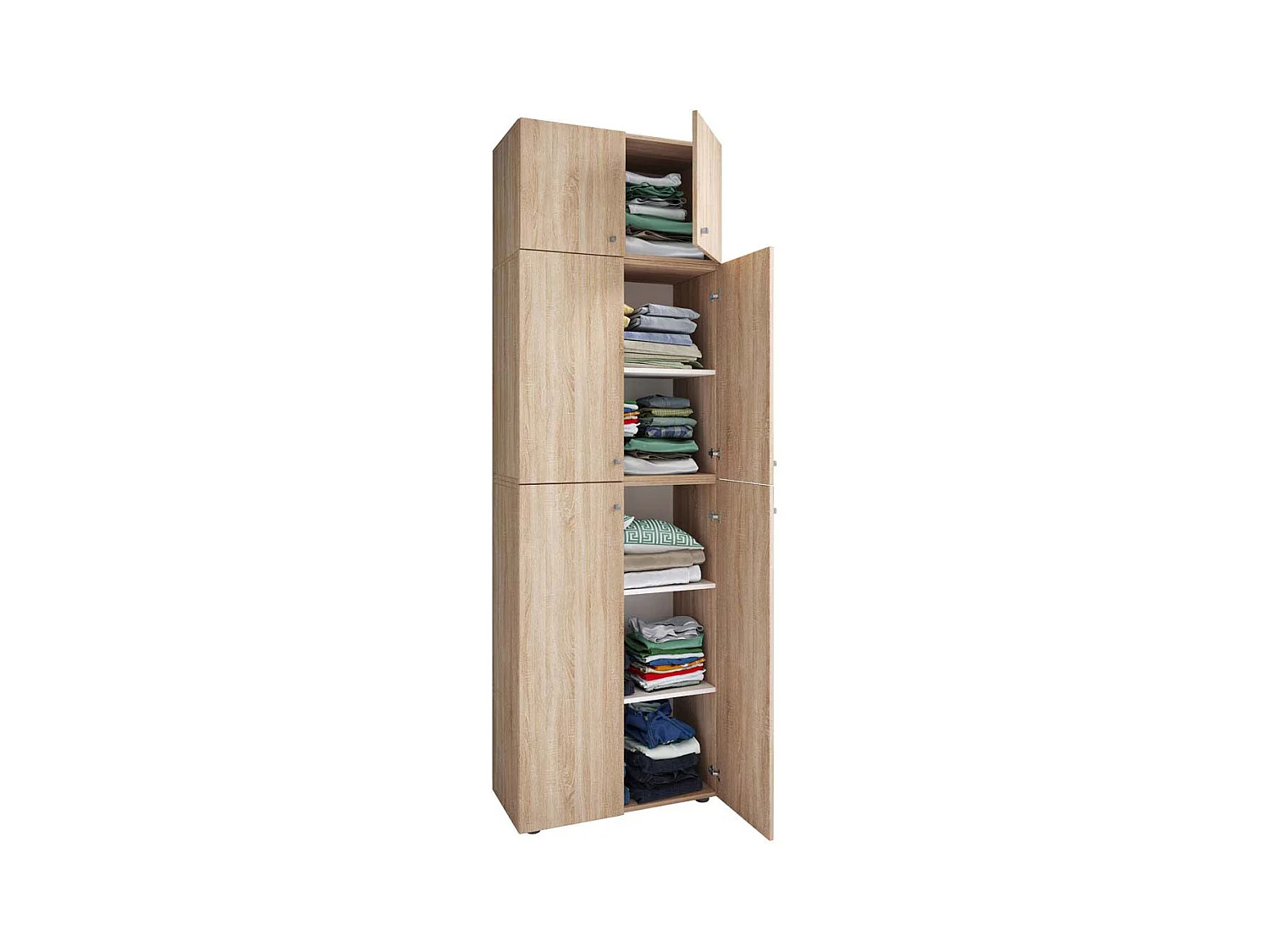 LonaXXL armoire de rangement 6 portes chêne décor.