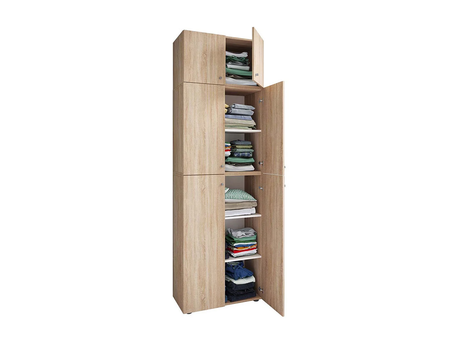 LonaXXL armoire de rangement 6 portes chêne décor.