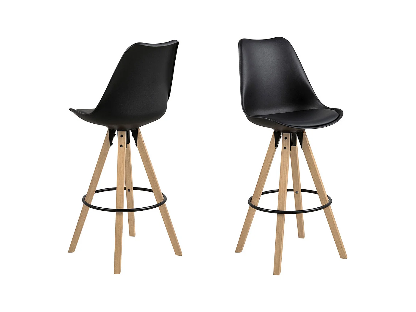 Dima tabouret de bar PU cuir noir.