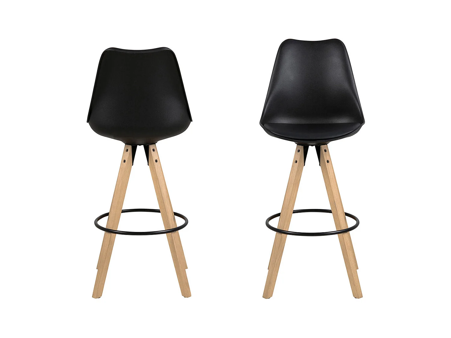 Dima tabouret de bar PU cuir noir.