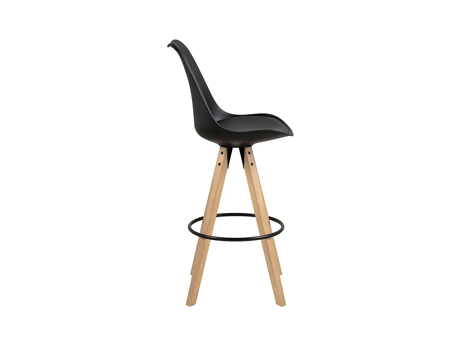Dima tabouret de bar PU cuir noir.