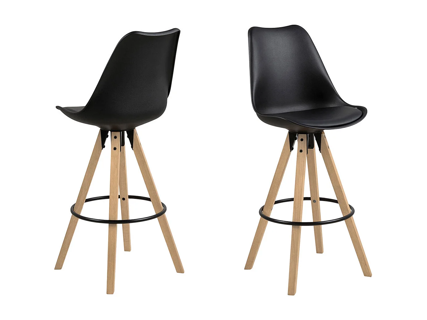 Dima tabouret de bar PU cuir noir.