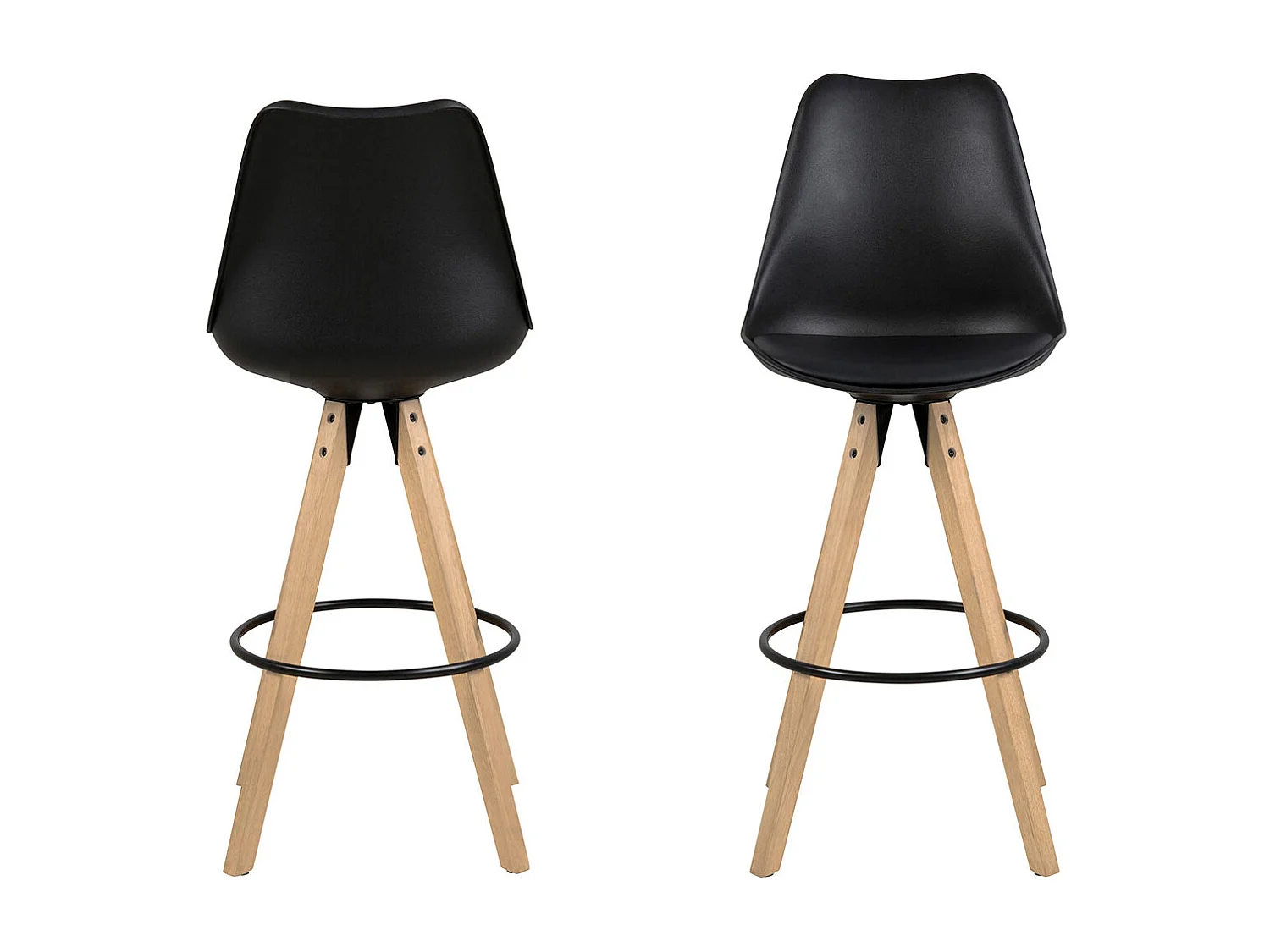 Dima tabouret de bar PU cuir noir.