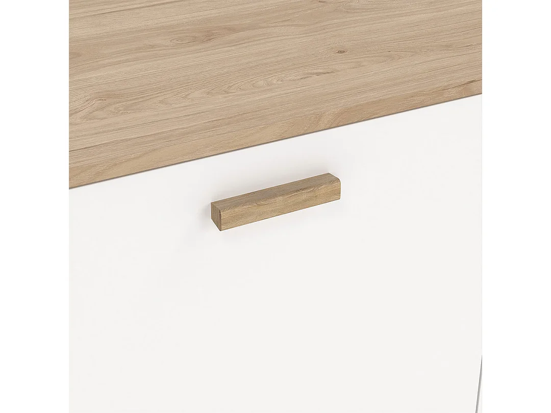 Ikast Sideboard 2 Türen, 1 Schublade Eichen-Dekor, weiß.