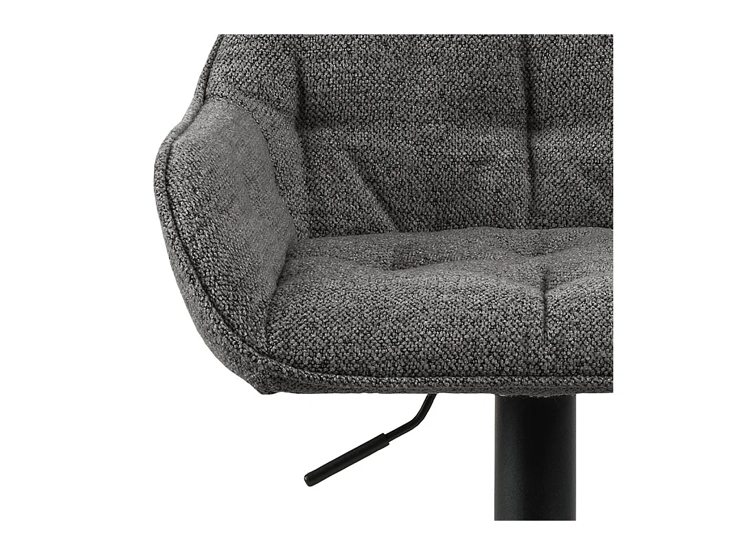 Brooke tabouret de bar fonction pivotante, cartouche de gaz gris.