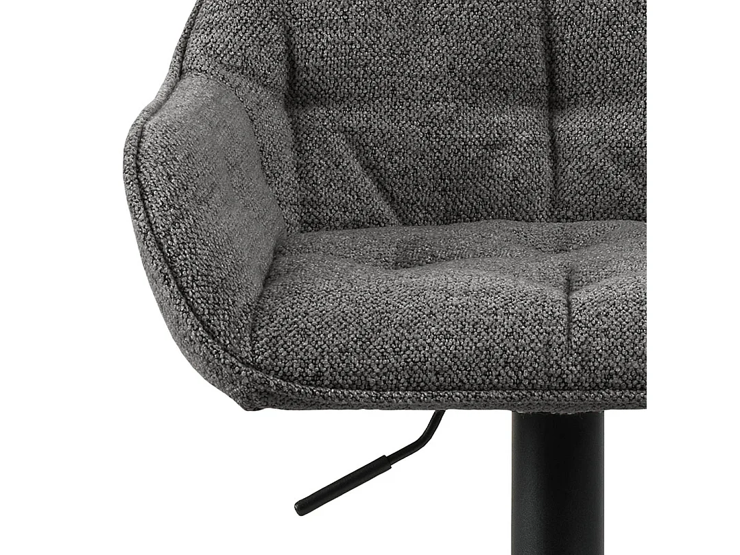 Brooke tabouret de bar fonction pivotante, cartouche de gaz gris.