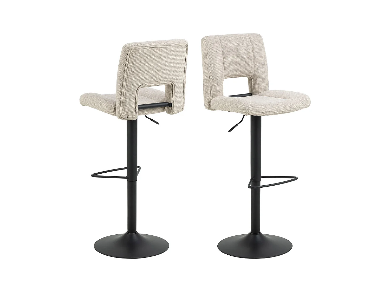 Sylvia tabouret de bar réglable en hauteur fonction pivotante beige.