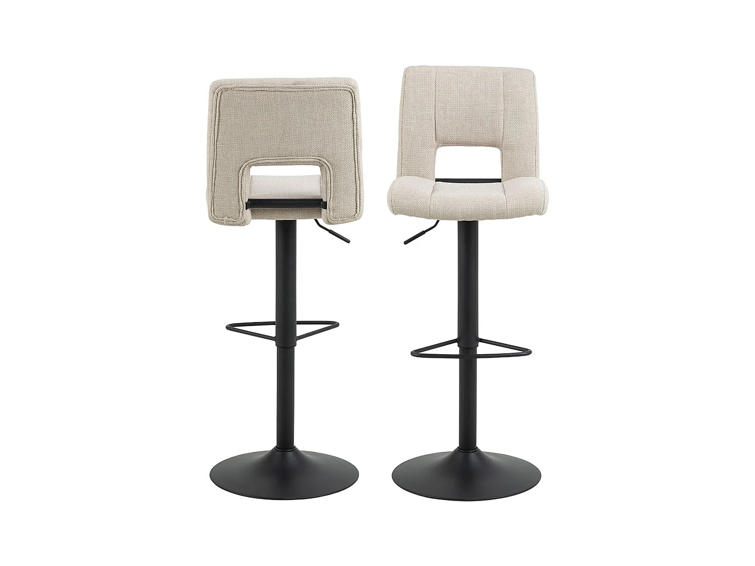 Sylvia tabouret de bar réglable en hauteur fonction pivotante beige.