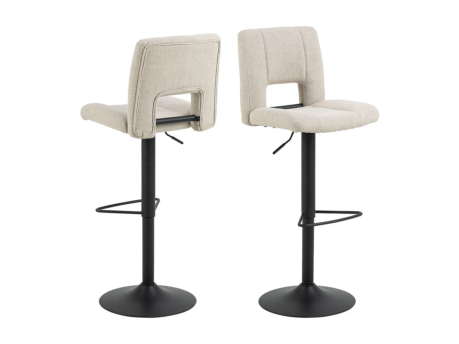 Sylvia tabouret de bar réglable en hauteur fonction pivotante beige.