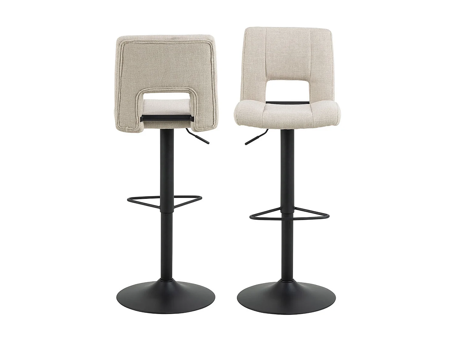 Sylvia tabouret de bar réglable en hauteur fonction pivotante beige.