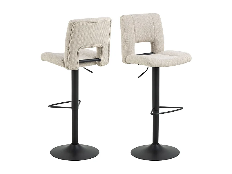 Sylvia tabouret de bar réglable en hauteur fonction pivotante beige.