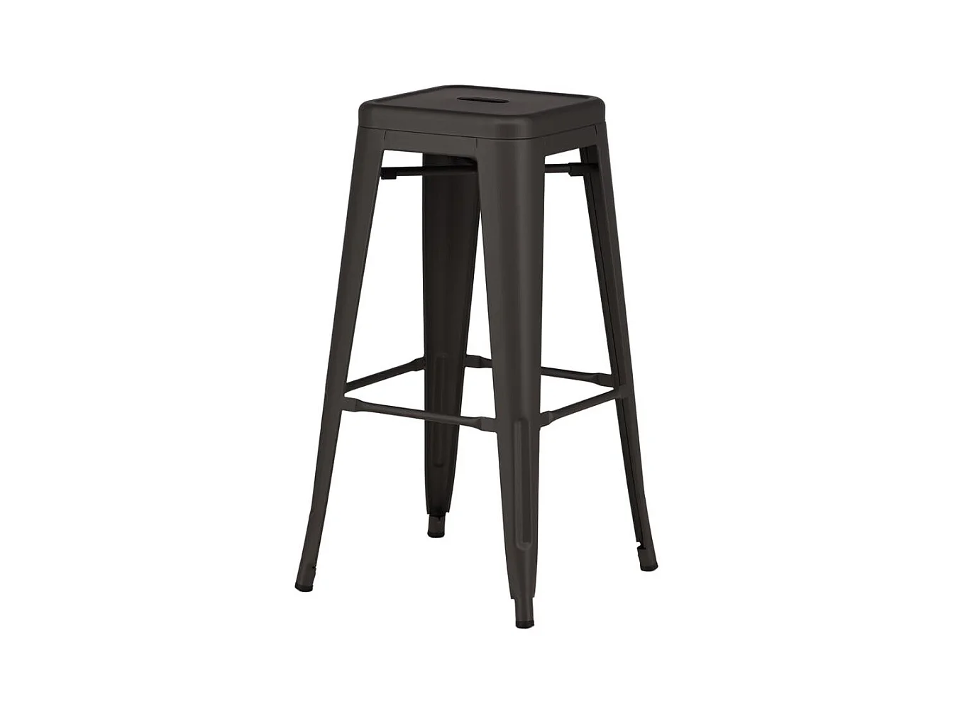 Tempe tabouret de bar sans dossier, métal gris.