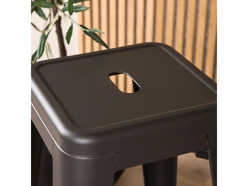 Tempe tabouret de bar sans dossier, métal gris.