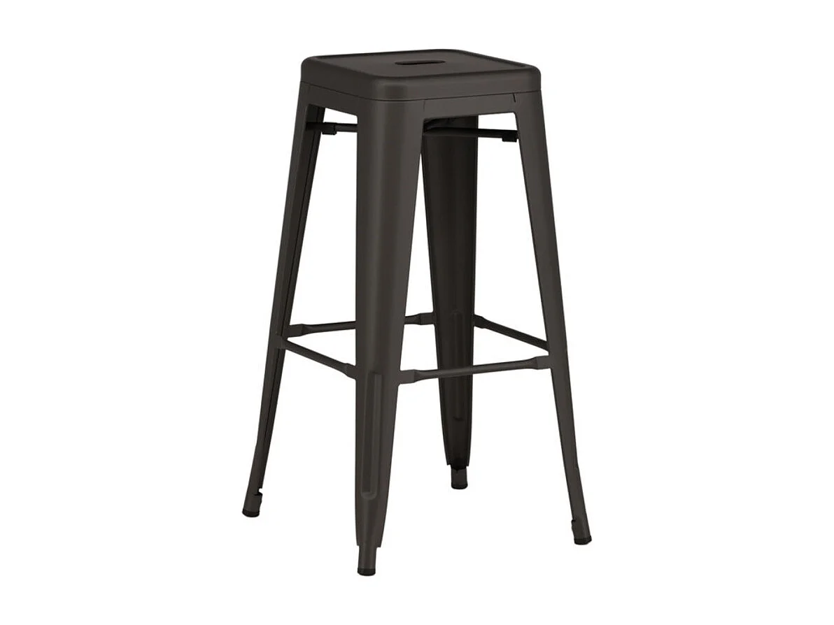 Tempe tabouret de bar sans dossier, métal gris.