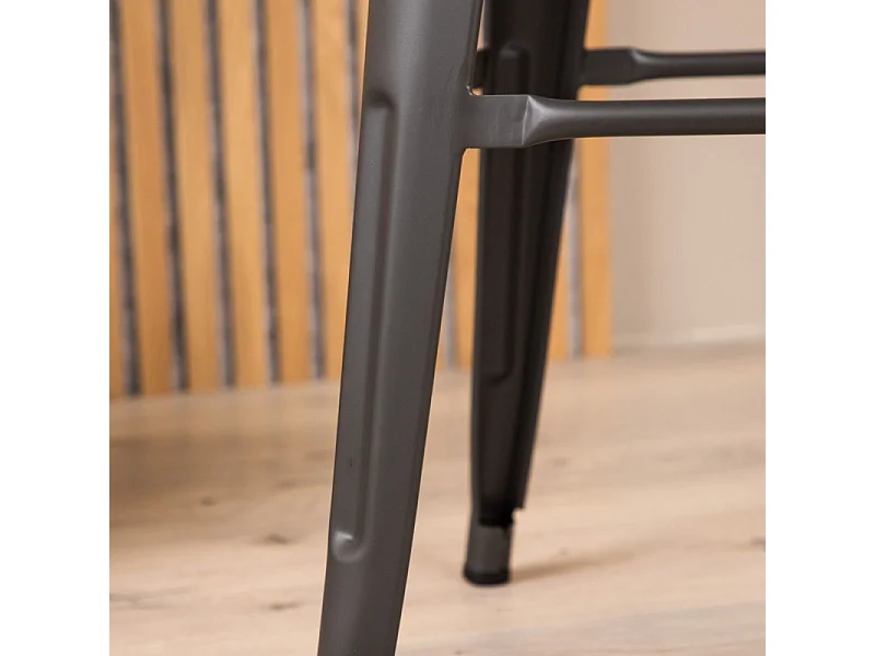 Tempe tabouret de bar sans dossier, métal gris.