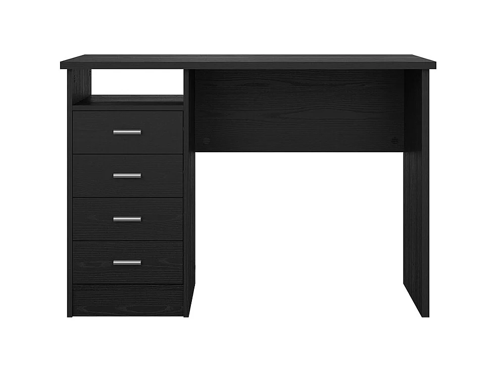 Scrivania FunctionPlus con 4 cassetti e 1 ripiano, decoro frassino nero.