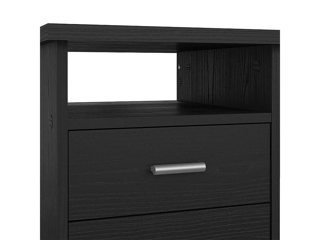 FunctionPlus Schreibtisch 4 Schubladen, 1 Ablage schwarze Asche-Dekor.