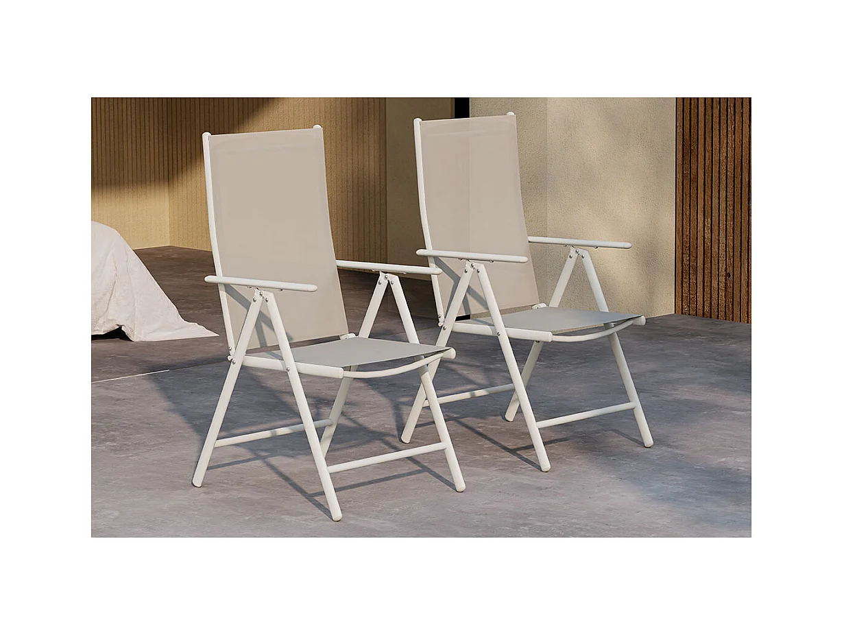 Break chaise de jardin chaise longue beige.