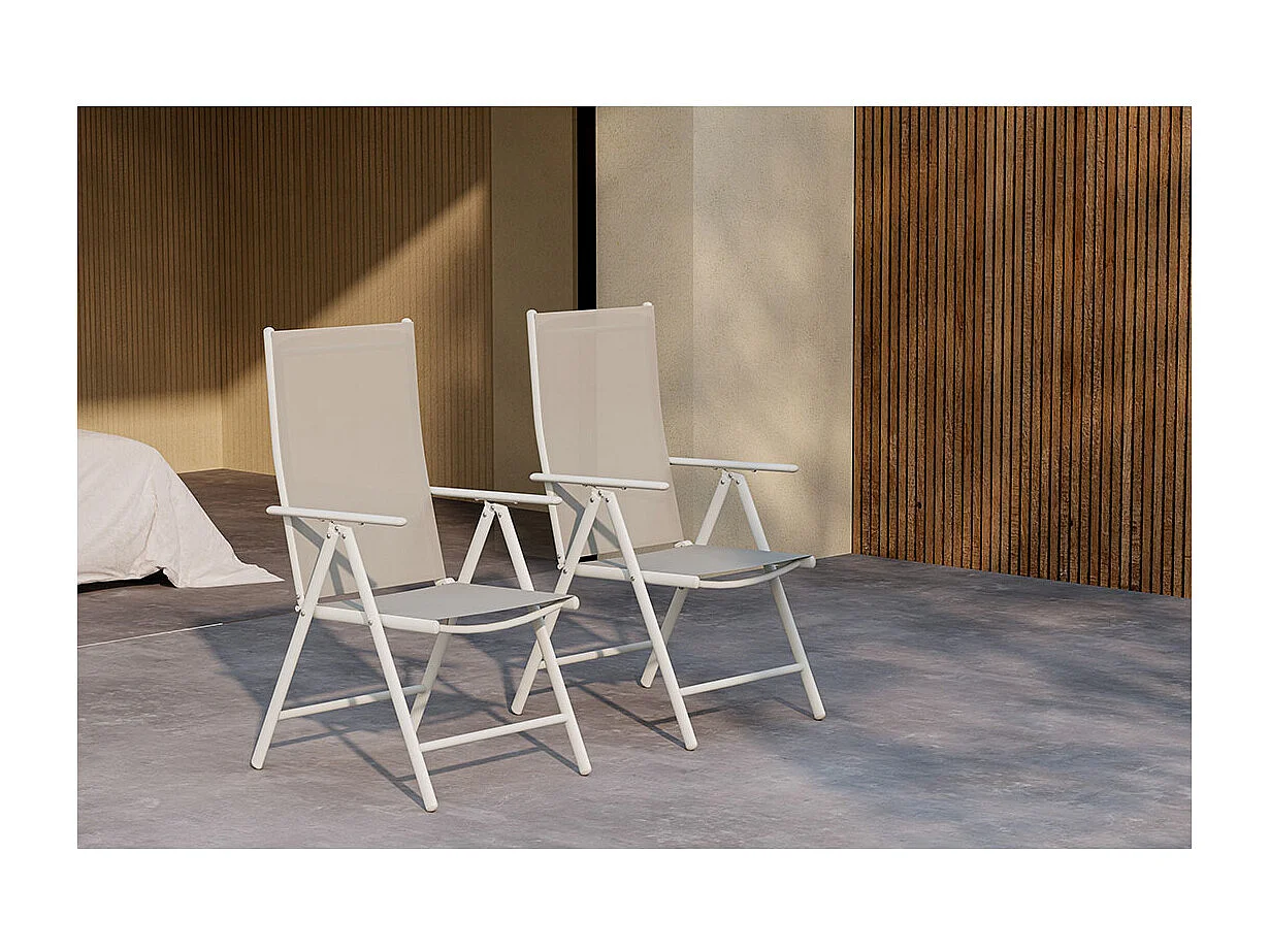 Silla de jardín Break, posición sol beige.