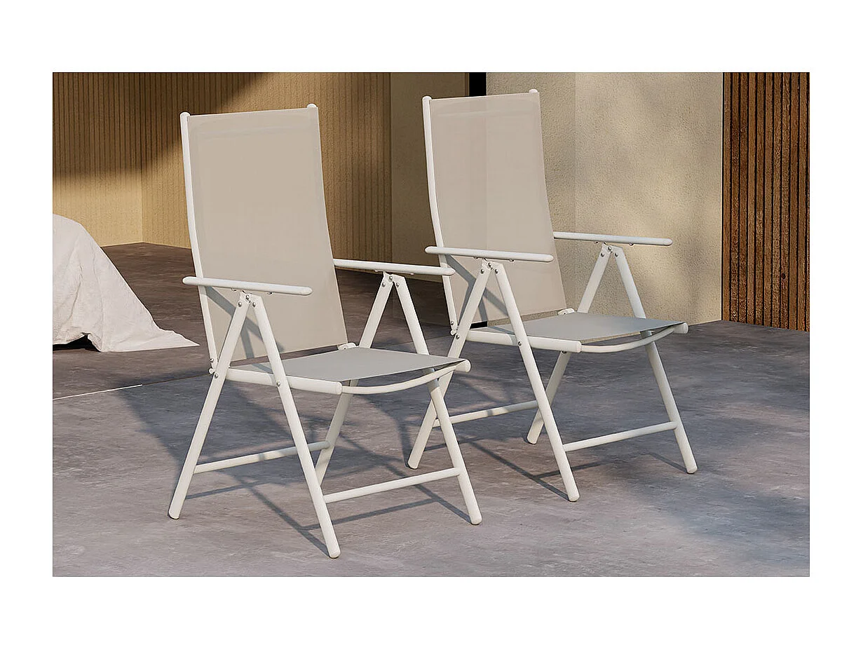 Silla de jardín Break, posición sol beige.