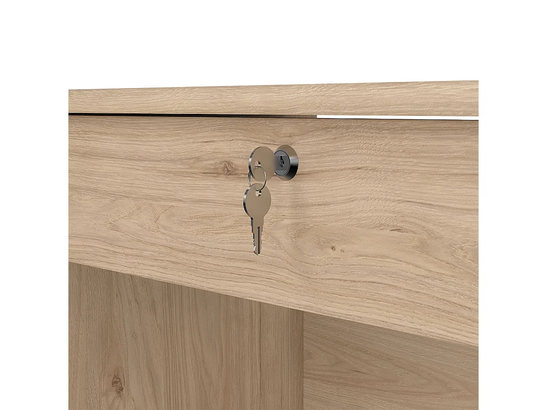 FunctionPlus Schreibtisch 1 Ablage, 4 Schubladen Eichen-Dekor.