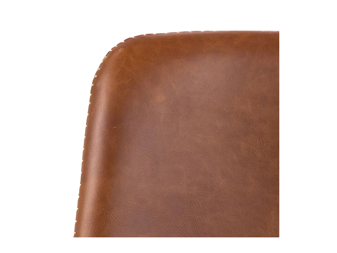 Oregon Tabouret de bar avec surpiqûres contrastées beige, marron, noir.