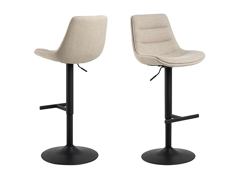 Adisa tabouret de bar réglable en hauteur fonction pivotante beige.
