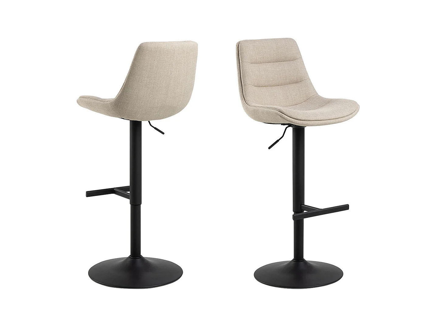 Adisa tabouret de bar réglable en hauteur fonction pivotante beige.