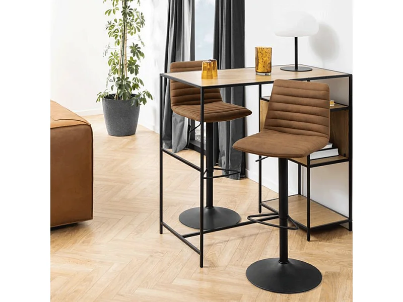 Kimmy Tabouret de bar, marron, noir.
