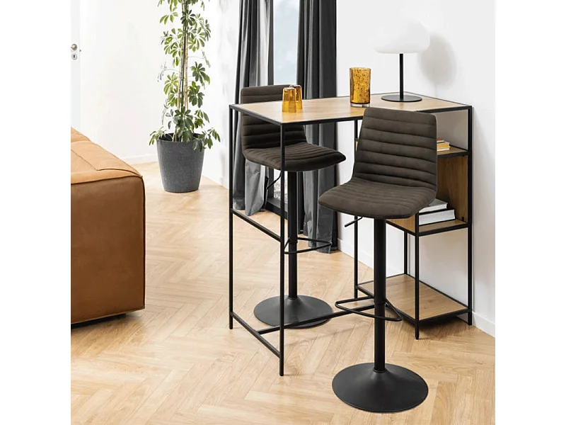 Kimmy Tabouret de bar, gris, noir.