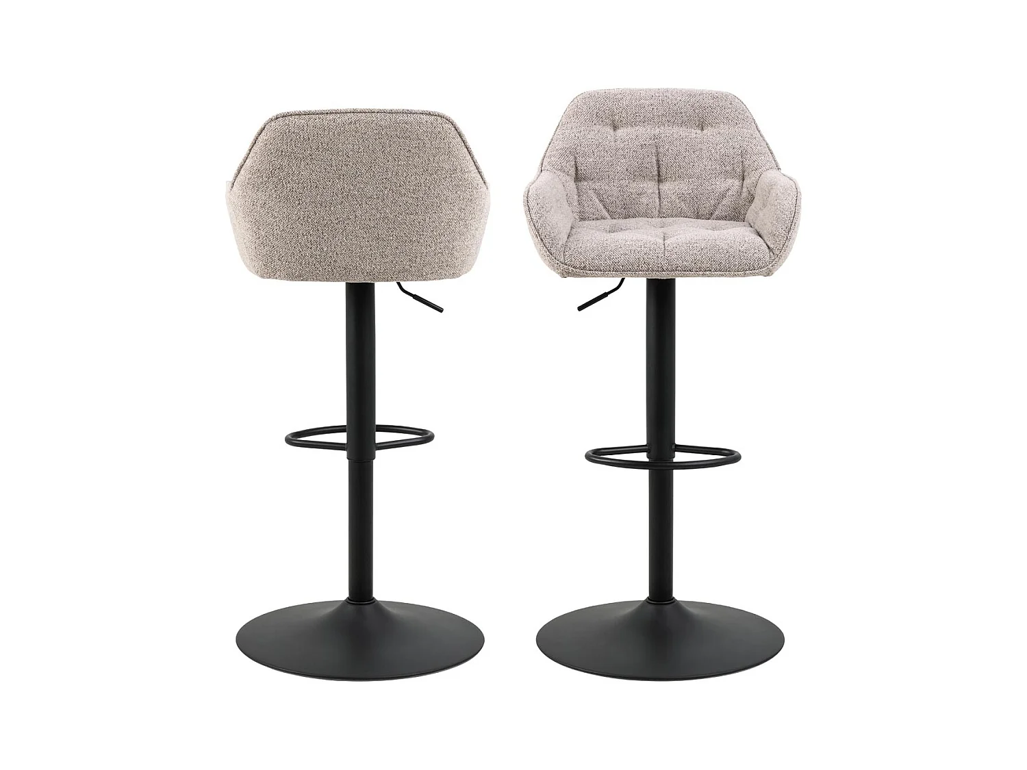 Brooke tabouret de bar fonction pivotante, cartouche de gaz,  beige.