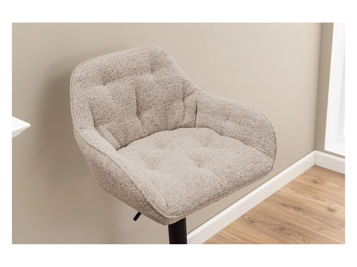 Brooke tabouret de bar fonction pivotante, cartouche de gaz,  beige.