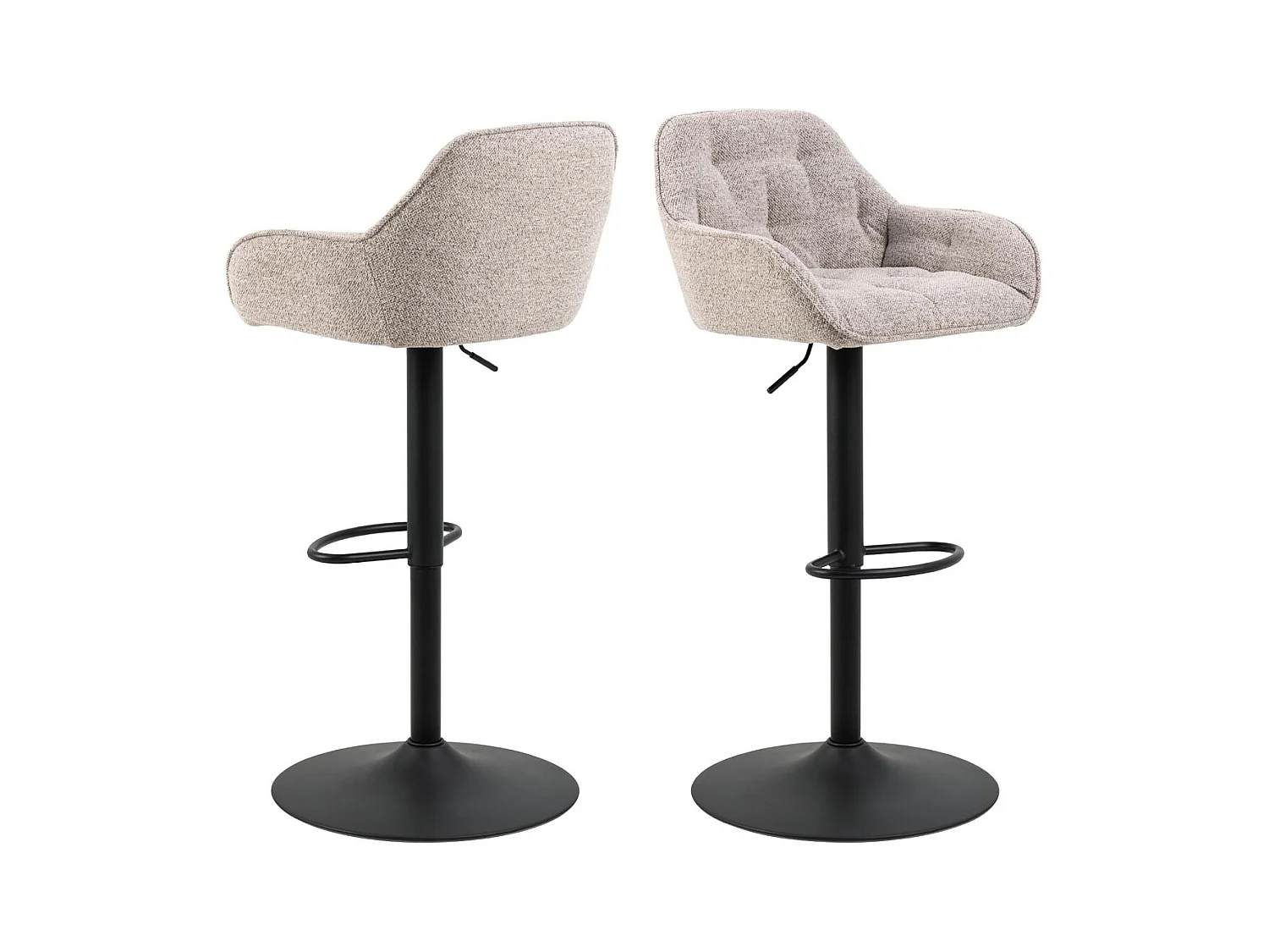 Brooke tabouret de bar fonction pivotante, cartouche de gaz,  beige.