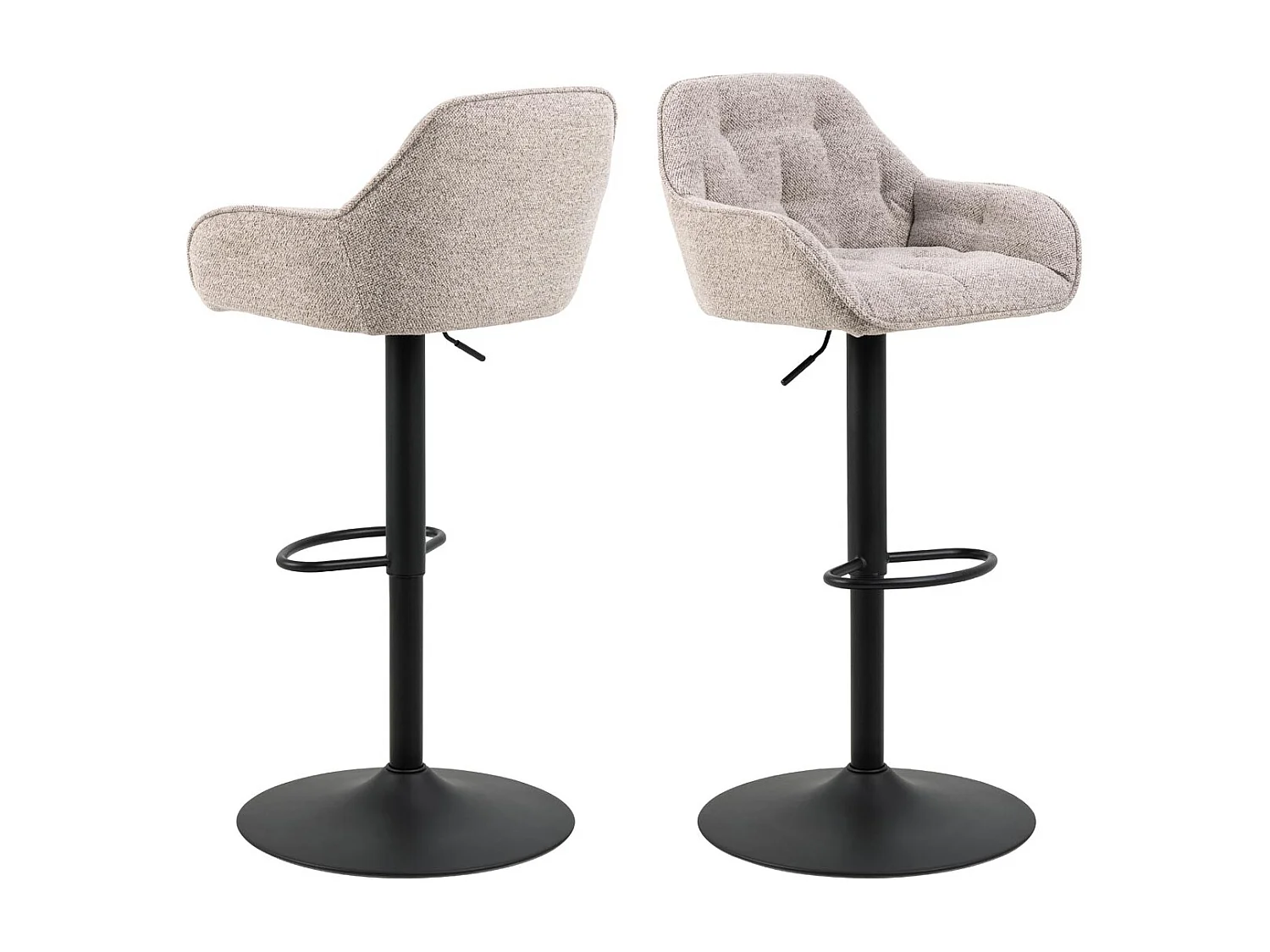 Brooke tabouret de bar fonction pivotante, cartouche de gaz,  beige.