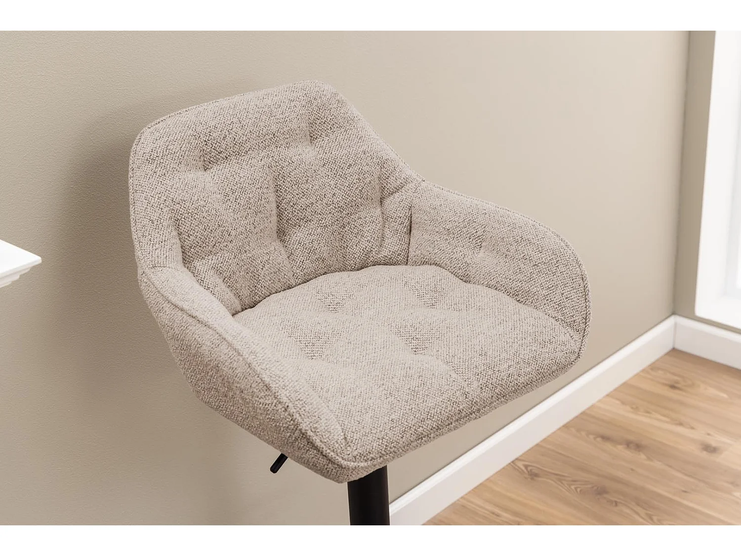 Brooke tabouret de bar fonction pivotante, cartouche de gaz,  beige.