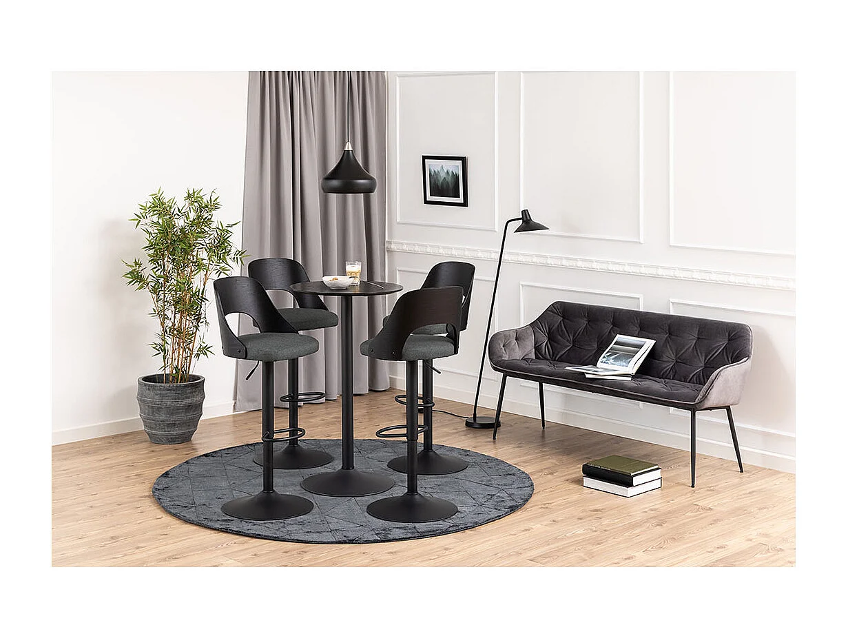 Lucy tabouret de bar tissu gris.