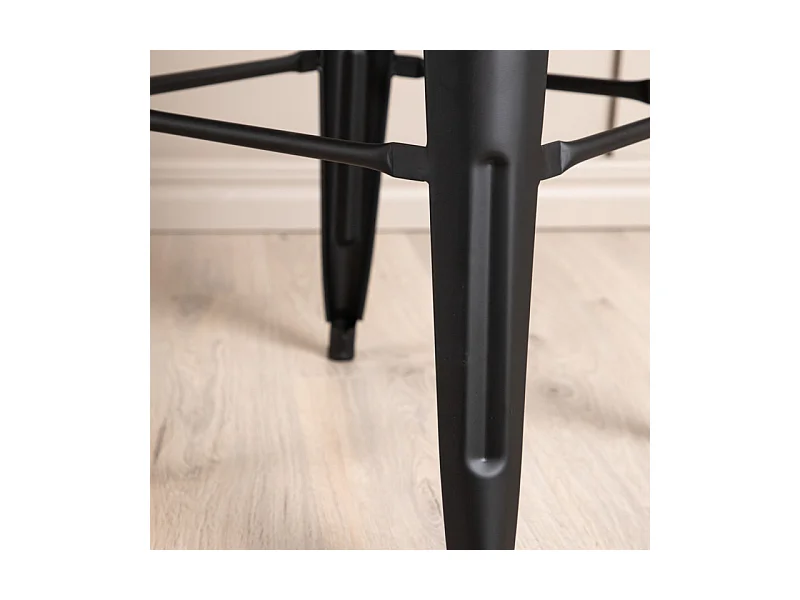 Tempe tabouret de bar sans dossier, métal noir.