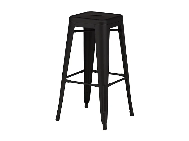Tempe tabouret de bar sans dossier, métal noir.