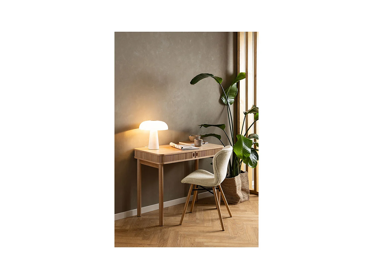 Langley bureau 2 portes coulissantes chêne décor.